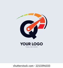 Letter Q Speedometer Logo Design Vektorsymbol Grafisches Emblem Illustrator 