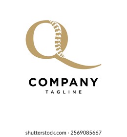Letter Q Spine Logo icon vector