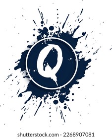 Letter Q with splash effect