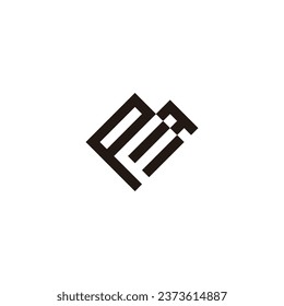 Letter Q and A square geometric symbol simple logo vector
