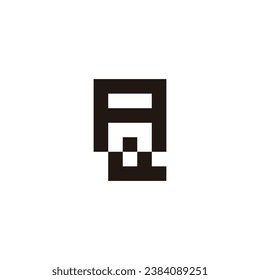 Letter A Q square geometric symbol simple logo vector