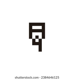Letter A and q square geometric symbol simple logo vector