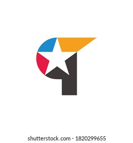 letter q star geometric simple motion logo vector