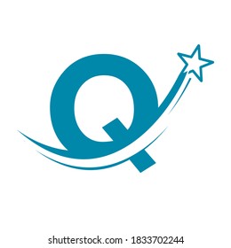 Letter q Star logo design template illustration
