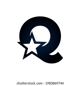 Letter Q star logo. Usable for Winner, Award and Premium Logos.