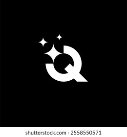 Letter Q star or Q shining or Q cleaning logo concept vector icon