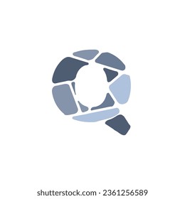 Letter Q with stone logo