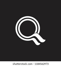 letter q stripes circle logo vector