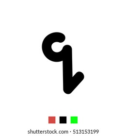 Letter Q. Stylized letter of the English alphabet. Black font isolated on white background, the template element. For the logo, print, web design, icons.
