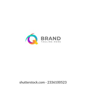 Elementos de la plantilla de diseño de iconos del logotipo del conmutador de letras Q. Logo de la carta 3D colorida Q.