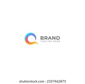 Elementos de la plantilla de diseño de iconos del logotipo del conmutador de letras Q. Logo de la carta 3D colorida Q.
