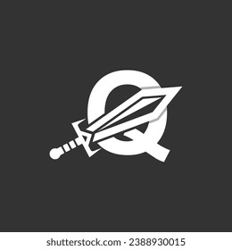 Letter Q Sword weapon logo vector illustration, abstract vector illustration, Daggers and Knifes, logotype element for template.