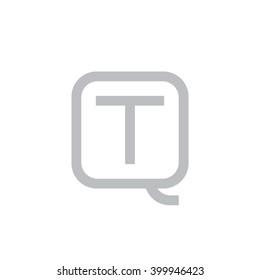 letter Q and T monogram square shape logo gray