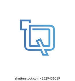 Letter Q Techno Line logo icon vector