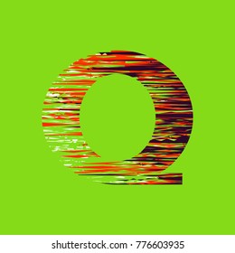 letter Q template logo on a bright green  background