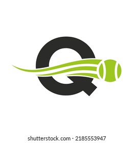 Letter Q Tennis Club Logo Design Template. Tennis Sport Academy, Club Logo