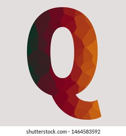 Letter Q with three colors gradient