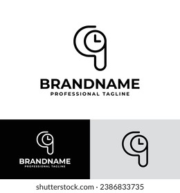 Letter Q Time Logo, geeignet für jedes Geschäft in Verbindung mit Zeit, Uhr oder Uhr mit Q Erstaufnahme.