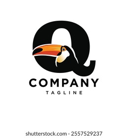 Letter Q Toucan Logo Icon Vector