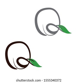 Letter Q and tree with leaf  logo  icon design - vector sign.