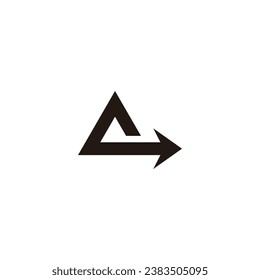 Letter Q triangle, arrow geometric symbol simple logo vector