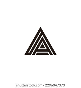 Letter q and A triangle geometric symbol simple logo vector