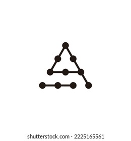 Letter q triangle, molecules geometric symbol simple logo vector