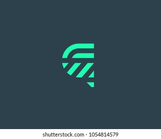 Letter q vector line logo design. Creative minimalism logotype icon symbol.
