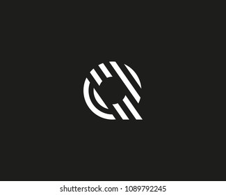 Letter Q vector line logo design. Creative minimalism logotype icon symbol.