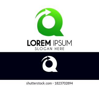 Letter Q vector logo design. Arrow icon concept. Modern logo for brand identity. Creative symbol element or template