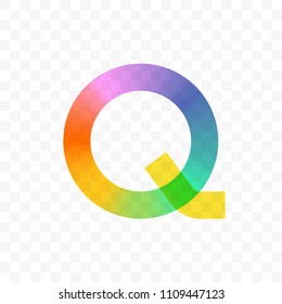 Letter Q vector logo in mosaic color gradient colors