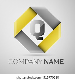 Letter Q vector logo symbol in the colorful rhombus. Vector template for your design