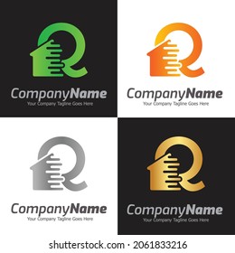 Letter Q vector logo template, Colorful Letter Q logo, Real Estate, Building and Construction Logo Design Template Vector Icon