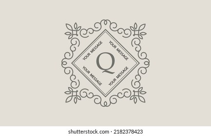 Plantilla del logotipo del vector de la letra Q (signo, símbolo, emblema, ornamento, monograma)