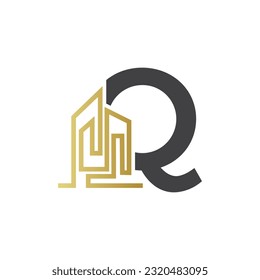 Letter Q vector logo template, Colorful Letter Q logo, Real Estate, Building and Construction Logo Design Template Vector Icon