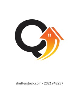 Letter Q vector logo template, Colorful Letter Q logo, Real Estate, Building and Construction Logo Design Template Vector Icon