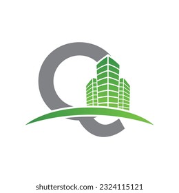 Letter Q vector logo template, Colorful Letter Q logo, Real Estate, Building and Construction Logo Design Template Vector Icon