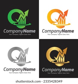 Letter Q vector logo template, Colorful Letter Q logo, Financial Company Logo, Financial Institute Advisors Logo Design Template Vector Icon