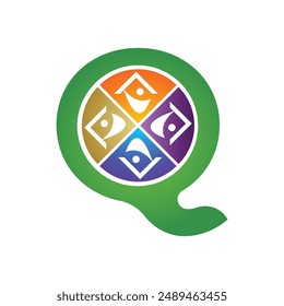 Letter Q vector logo template, Colorful Letter Q logo, Financial Company Logo, Financial Institute Advisors Logo Design Template Vector Icon