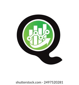 Letra Q Vector logo Plantilla, Colorido Letra Q logo, Logo de la Compañía Financiera, Instituto Financiero Asesores Logo Diseño Plantilla Vector Icono