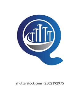 
Letter Q Vektor Logo-Vorlage, Farbiger Letter Q Logo, Immobilien, Gebäude und Bau Logo Design-Vorlage Vektor Symbol

