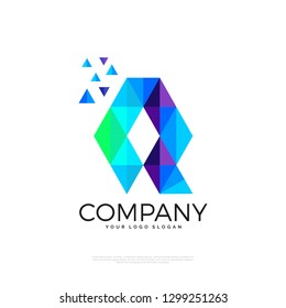 Letter Q Vector Origami Logo icon. Colorful Abstract Design template element logo icon - Vector