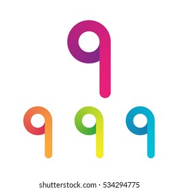 Letter Q vector unusual bold rounded font. Gradient