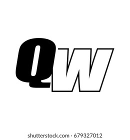 letter Q and W logo overlapping black negative
