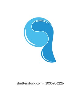 letter q water flow design logo vector