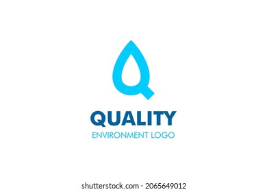 Letter Q Water Logo : Suitable for Aquatic Theme, Environment Theme, Initial Theme, Infographics and Other Graphic Related Assets.