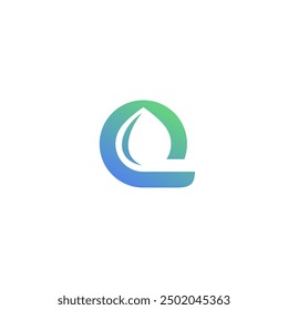 Letter Q Water Logo Vector. Q Icon Simple Design