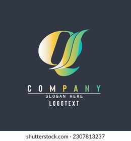 Letter Q and Wave Logo Template, abstract initial Q logo , Creative Q letter with luxury concept. Modern Q Logo Design for business and company identity