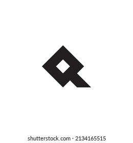 
letter Q, white dot, square, simple symbol logo vector