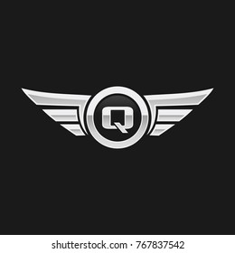 Letter Q with wing vector design